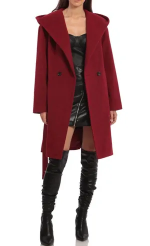 Avec Les Filles Hooded Twill Wrap Coat In Maroon (No Belt) Nordstrom Cut Off Tag Size Xl Reg Look polished on the go in this timelessly chic wrap coat with an expansive hood for blustery days and handwarming welt pockets. • 38 1/2" length (size Medium) • Double-breasted button closure • Fixed hood • Shawl collar • Lined • 46% polyester, 29% acrylic, 9% wool, 9% rayon, 5% nylon, 2% cotton • Dry clean • Imported • Item # 6236110 Belt is not included thumbnail 1