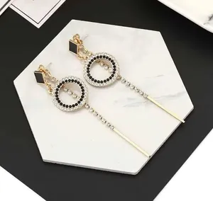 Elegant CZ Long Tassel Dangle Drop Earrings for Women thumbnail 4