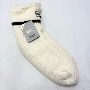 Hunter Cream Cable Knit Socks with Striped Cuff‎ ONe Size Fits Most thumbnail 2