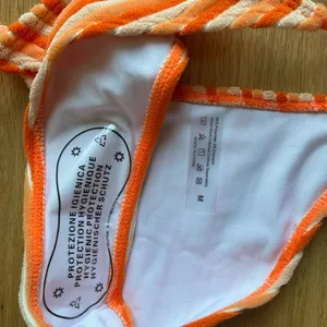 SHEIN Orange and White Striped Bikini thumbnail 3