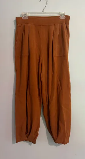 Rusty Orange Cozy Knit oversized Jogger Pants thumbnail 1