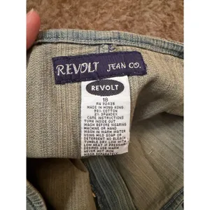 Vintage Y2K Revolt Jeans Co Embroidered Paisley Denim Mini Skirt Western Boho thumbnail 9