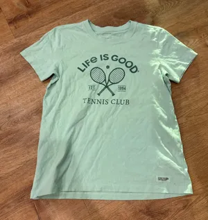 Life is good lime green graphic tee thumbnail 1