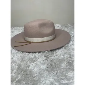 Taupe Blush Felt Rancher Hat OSFM Pink thumbnail 6