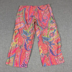Lauren Ralph Lauren Paisley Capri Pants Womens Medium Elastic Waist thumbnail 8