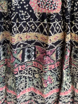 Vintage 90s Casual Corner mixed print boho granola witchy skirt matching set M thumbnail 3