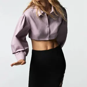NWT Zara‎ Voluminous Cropped Poplin Shirt thumbnail 3