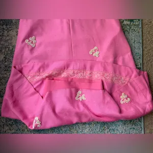 Vintage handmade 50/60s pink beaded cap sleeve formal maxi dress, size small thumbnail 16