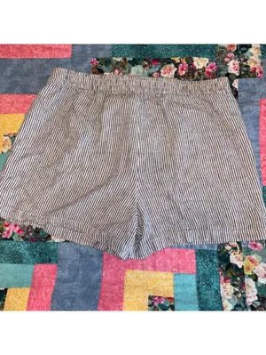 J.Crew $60 Womens M Striped 55% Linen Blend Comfort Lounge Casual Shorts Medium thumbnail 5