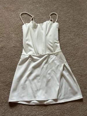 Lucy in the Sky White Mini Dress corset thumbnail 3