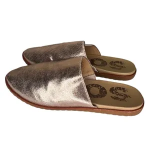 •SOREL• Metallic Rose Gold Crackle Slip On Ella Mule Flat Slide Sz 9‎ thumbnail 2