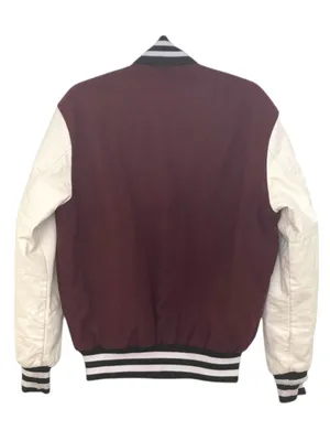 PacSun ࿊ DFW Varsity Patchwork Faux Leather Jacket ࿊ Burgundy ࿊ Men S ࿊ Women M thumbnail 4