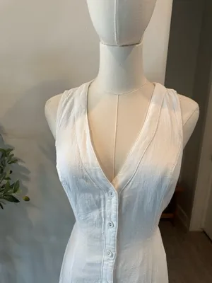 Princess Polly Summer Season Button Front Linen Blend Dress New! thumbnail 11