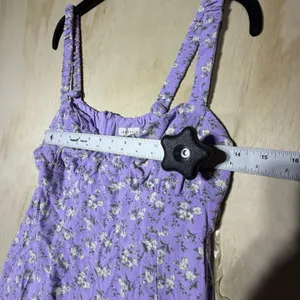 Aeropostale Purple Floral Mini‎ Dress Women's Large Cottagecore Summer Sundress thumbnail 4