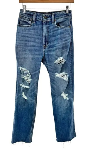Abercrombie & Fitch Blue Zoe Natural‎ Rise Ankle Straight Leg Jeans Size 6 thumbnail 1