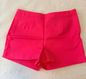 High Waisted Hot Pink Dress Shorts thumbnail 1