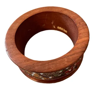 Paisley Ribbon Wooden Bangle Boho Bracelet thumbnail 4