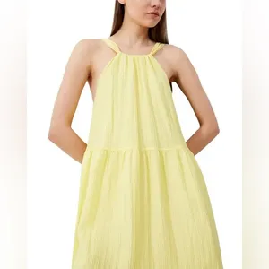 NWT french connection aleska textured dress - lemon gelato Large thumbnail 6
