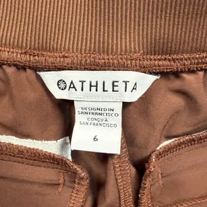 Athleta Brooklyn Ankle Pant Womens 6 Brown Ribbed Side Panel Stretch Tapered Leg thumbnail 7