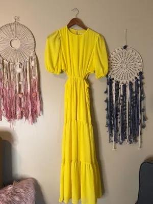 Aura Maxi Dress Yellow Size XS thumbnail 3