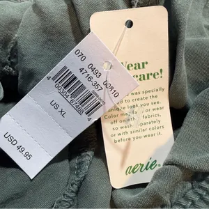 Aerie Lyocell Paperbag Wide Leg Pants XL Olive Green Pull On NWT thumbnail 6