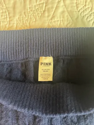 Victoria's Secret PINK navy blue cable knit shorts with white stitching thumbnail 4