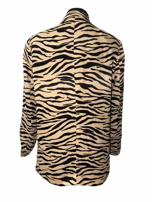 Zara Zebra Print Satiny Double breasted Blazer Size Small.EUC thumbnail 3