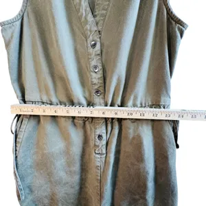 Marine Layer Olive Green Tencel Sleeveless Button Front Jumpsuit XS Utility‎ thumbnail 7