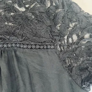 AUW As You Wish Little Black Dress Womens 2X Black Lace Half Sleeve thumbnail 2