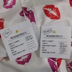 NEW!! HOT LIPS Lipstick Kiss Cropped Loungewear Two‎ Piece Set Top Shorts Small thumbnail 10