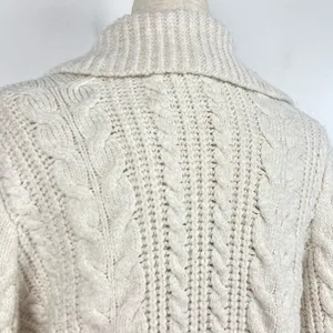 ZARA Cable Knit V-Neck Pullover Sweater with Collar thumbnail 5