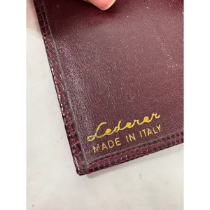 Lederer Italy Vintage Burgundy Lizard Embossed Leather Photo Card Holder‎ Wallet thumbnail 8