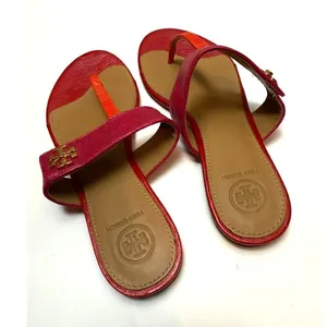 Tory Burch Pink Orange Kira Thong Sandals Sz. 7 thumbnail 5