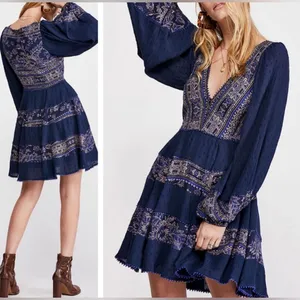 Free People My Love Mini Indigo Dress Size Small thumbnail 2
