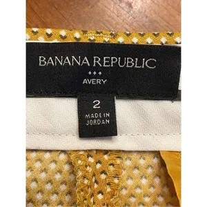 Banana Republic avery pants gold geometric design size 2 (3726) thumbnail 6