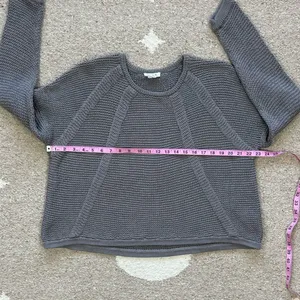 Helmut Lang Gray Plov Open Knit Fine Cord Pullover Sweater Small thumbnail 2