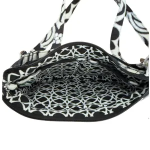 Vera Bradley Night and Day Quilted Crossbody Bag‎ Black White Small Messenger thumbnail 9