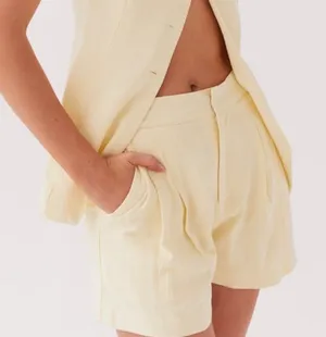 Peppermayo Yellow Linen Shorts thumbnail 1