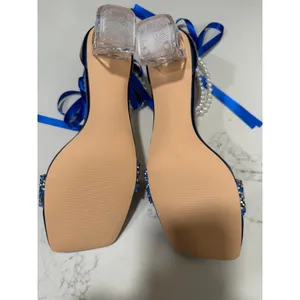 NEW Something Blue Wedding Pearl Jeweled Low Heel Shoes 8.5 thumbnail 6