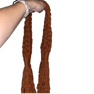 Boho Crochet Net Shoulder Bag Rust Brown Handmade‎ Style Market Tote Festival thumbnail 3