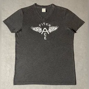 Abercrombie & Fitch Women’s V-Neck Gray T-Shirt Size Small Short Sleeve thumbnail 1