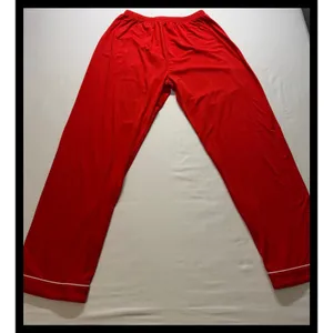 Unbranded Pajama Set Womens‎ Medium Red Long Sleeve Button Up Piping Sleepwear thumbnail 2