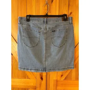 Lee Jean Skirt Built In Shorts Light Wash Stretch Size 18 (5309) thumbnail 2