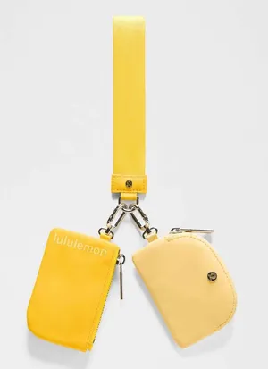 $48 NWT LULULEMON - Maize Yellow / Lemon Wash Dual Pouch Wristlet thumbnail 1