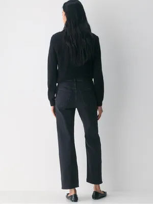 Aritzia Denim Forum Black The Arlo High Rise Straight Jeans Size 28 thumbnail 2