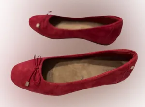 Clarks Red Women's Suede Ballet Flats Size 6 thumbnail 1