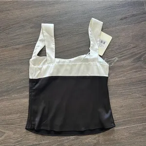 Black And White Satin Top thumbnail 2