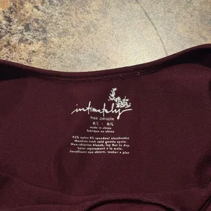 Intimately Free People Top Turtleneck Open Back Y2K Minimalist Grunge Maroon M/L thumbnail 2
