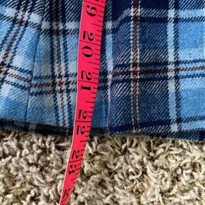 Pendleton vintage skirt blue plaid a-line with side zipper and hook closure. thumbnail 13