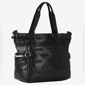 Hedgren Black Quilted Puffy Weekender Tote with Detachable Strap thumbnail 8
